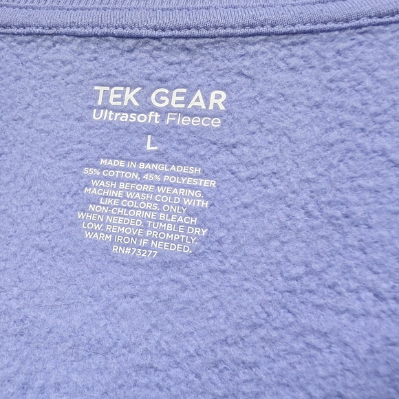 Tek Gear Ultrasoft Fleece Crewneck Sweatshirt Lola Purple, Size: L (EUC) - Picture 6 of 7